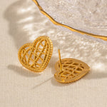 Load image into Gallery viewer, 18k Open Heart Mesh Earrings