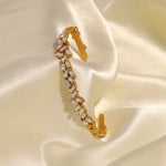 Load image into Gallery viewer, 18k Scattered Diamonds Bangle Bracelet