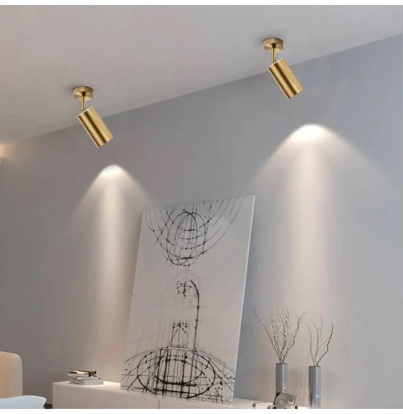 Modern Black & Gold Flush-Mount Ceiling Spotlight Track Lighting Fixture