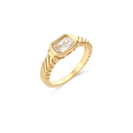 Load image into Gallery viewer, Cross Striped Baguette Diamond Ring