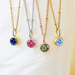 Load image into Gallery viewer, Dainty Birthstone Satellite Choker Necklace