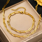 Load image into Gallery viewer, Paperclip Chain Bracelet and Necklace Set