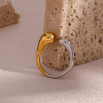 Load image into Gallery viewer, Modern Two Tone Droplet Ring