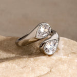 Load image into Gallery viewer, Teardrop Diamond Accented Wrap Ring