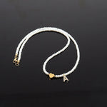 Load image into Gallery viewer, Dainty Beaded Heart Initial Necklace