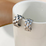 Load image into Gallery viewer, Textured Watch Hoop Earrings