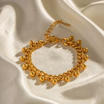 Load image into Gallery viewer, 18k Elegant Beaded Cuban Link Bracelet
