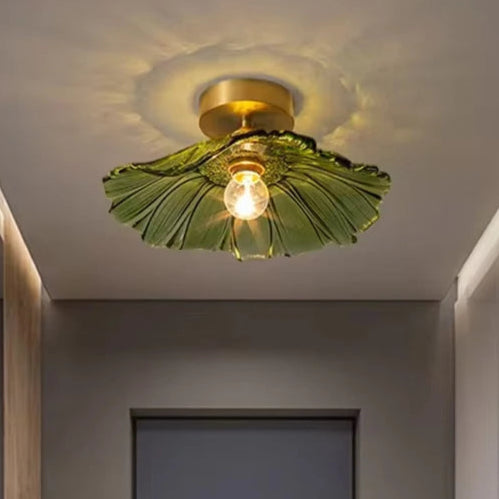Floral Glass Flush Mount Ceiling Light Fixture
