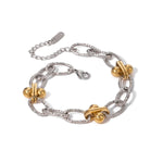 Load image into Gallery viewer, Classy Two Tone Textured Silver Bracelet