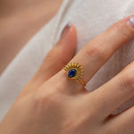Load image into Gallery viewer, Dainty Lapis Sun Shine Ring