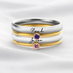 Load image into Gallery viewer, Personalized Name & Birthstone Nesting Rings