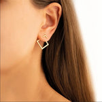 Load image into Gallery viewer, Connecting Rhombus Minimalist Geometric Earrings