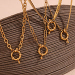 Load image into Gallery viewer, 18k Anchor Wheel Clasp Chain Necklaces