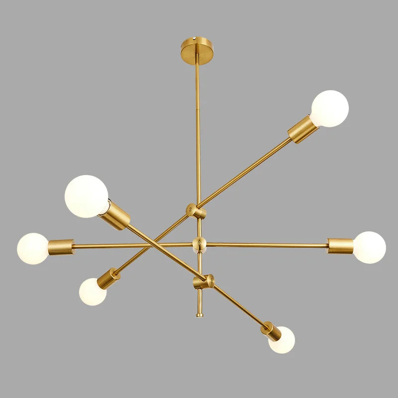 Modern Chandelier Flush Mount Long Pole Ceiling Lighting Fixture