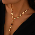 Load image into Gallery viewer, Modern Stone Inspired Lariat Necklace