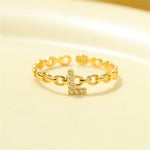 Load image into Gallery viewer, Dainty Diamond Letter Initial Ring