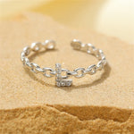 Load image into Gallery viewer, Dainty Diamond Letter Initial Ring