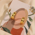 Load image into Gallery viewer, Minimal Textured Crevice Earrings