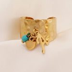 Load image into Gallery viewer, Dainty Adjustable Letter Initial & Heart Pendant Ring