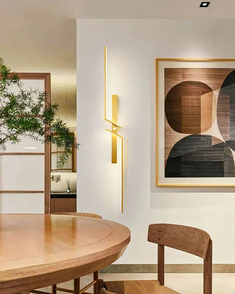 Motion Sensor Enabled Contemporary Wall Light Sconce in Black & Gold