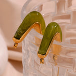 Load image into Gallery viewer, 18k Classy V Hoop Earrings