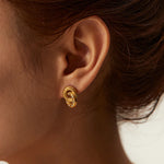Load image into Gallery viewer, Dainty Dual Textured & Diamond Hoop Earrings
