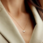 Load image into Gallery viewer, Dainty Personalized Disc Initial Necklace