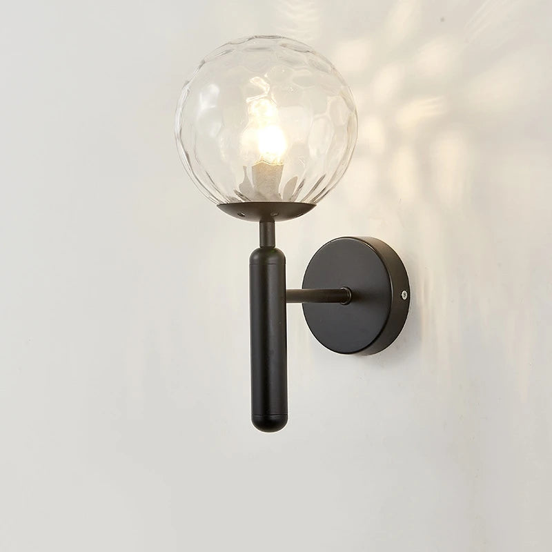 Metal Glass Ball Wall Lamp Light Fixture