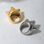 Load image into Gallery viewer, 18k Chunky Trio Spiked Ring