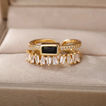 Load image into Gallery viewer, Double Layered Staggering Baguette Diamond Ring