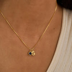 Load image into Gallery viewer, Dainty Initial with Birthstone Necklace