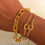Load image into Gallery viewer, Dual Knot Paperclip Bracelet Stack