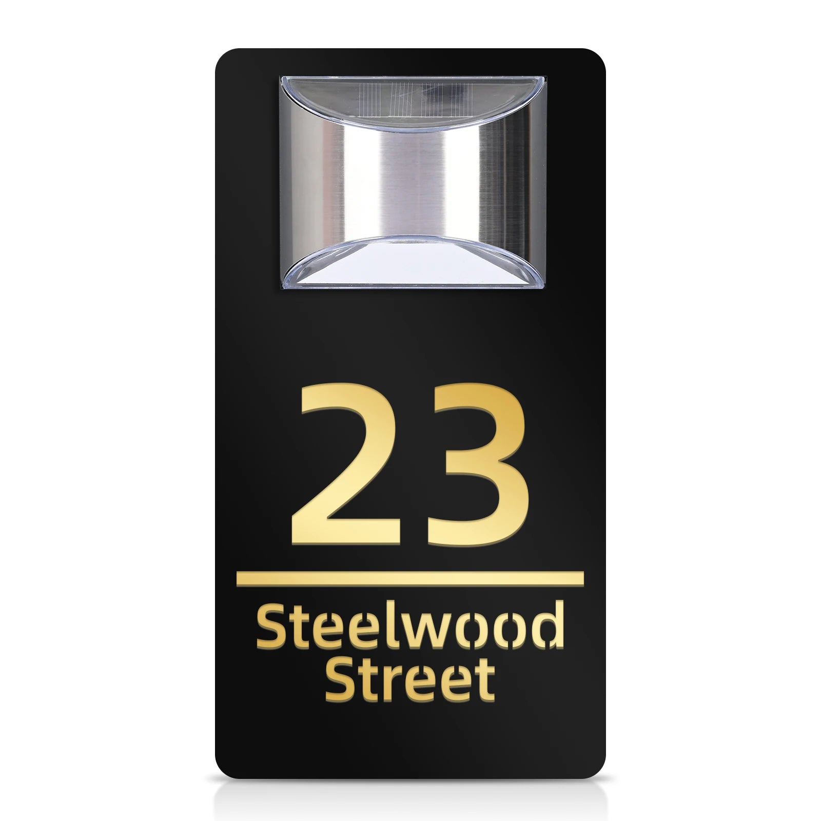 Outdoor Solar House Number Sign Plaque