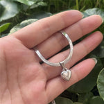Load image into Gallery viewer, Herringbone Bubble Heart Necklace