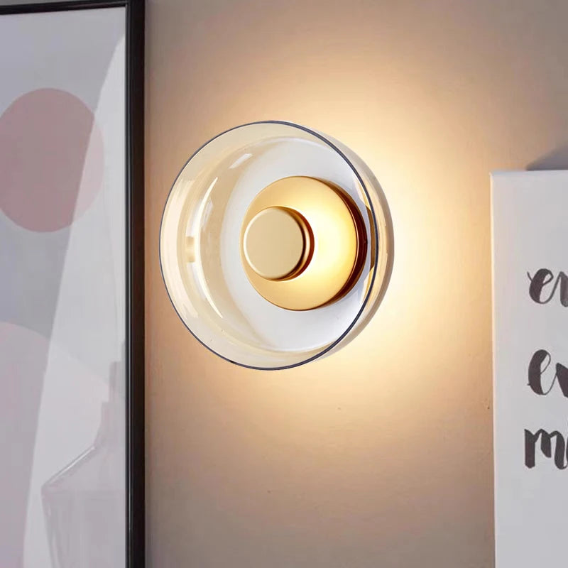 Nordic Glass Round Wall Lamp Sconce