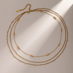 Load image into Gallery viewer, 18k Dainty Triple Satellite Necklace Stack