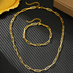 Load image into Gallery viewer, Paperclip Chain Bracelet and Necklace Set