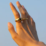Load image into Gallery viewer, Chunky Black Teardrop Ring