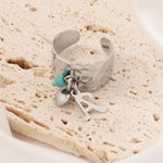 Load image into Gallery viewer, Dainty Adjustable Letter Initial & Heart Pendant Ring
