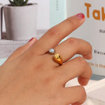 Load image into Gallery viewer, Modern Two Tone Droplet Ring