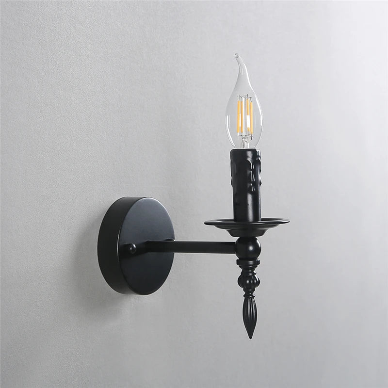 Black Vintage Iron Art Wall Lamp Light Fixture