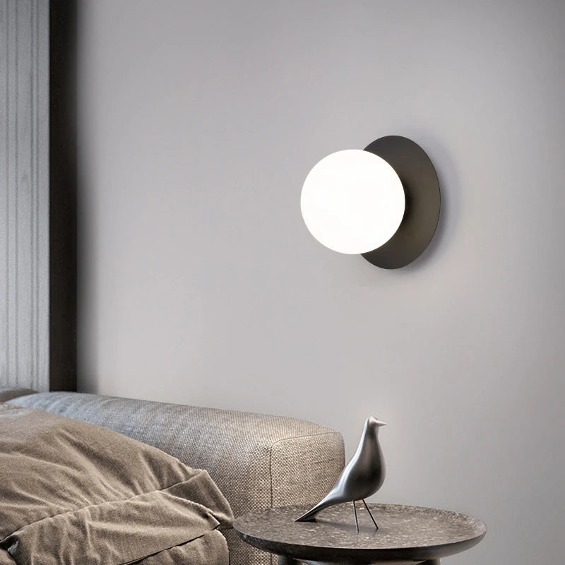 Modern LED Wall Lamps Lighting with Glass Ball for Bedroom Living Room
