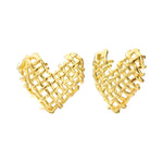 Load image into Gallery viewer, 14k Woven Heart Earrings