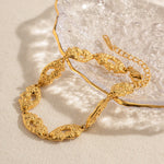 Load image into Gallery viewer, 18k Melted Speckled Gold Bracelet