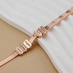 Load image into Gallery viewer, Personalized Family Name Herringbone Chain Bracelet