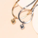 Load image into Gallery viewer, Herringbone Bubble Heart Necklace