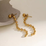 Load image into Gallery viewer, Dainty Golden Bead Tassel Earrings