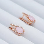 Load image into Gallery viewer, Dainty Rose Gold Water Drop Earrings