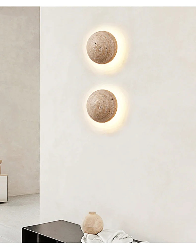 Cream Cave Stone Wall Lamp Light Fixture