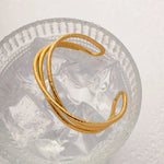 Load image into Gallery viewer, 18k Interlaced Trio Bangle Cuff Bracelet